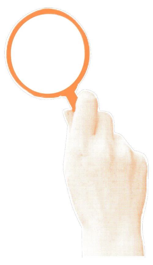 Halftone illustration of a magnifying glass representing search advertising